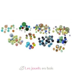 Coffret 163 billes en verre multicolores - Buki