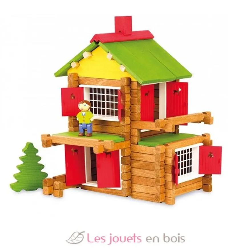 Coffret Chalet en bois 135 pièces - Jeujura
