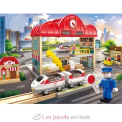 Coffret circuit de train portable - Bois et plastique - Hape