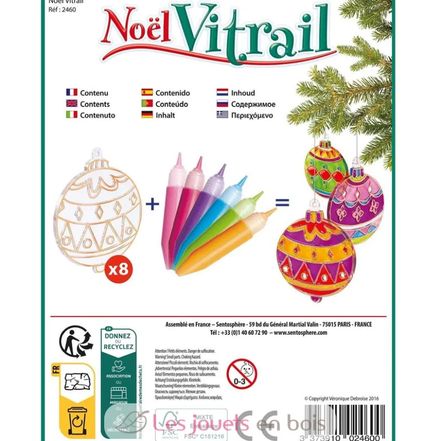 Coffret créatif Noël Vitrail - Sentosphère