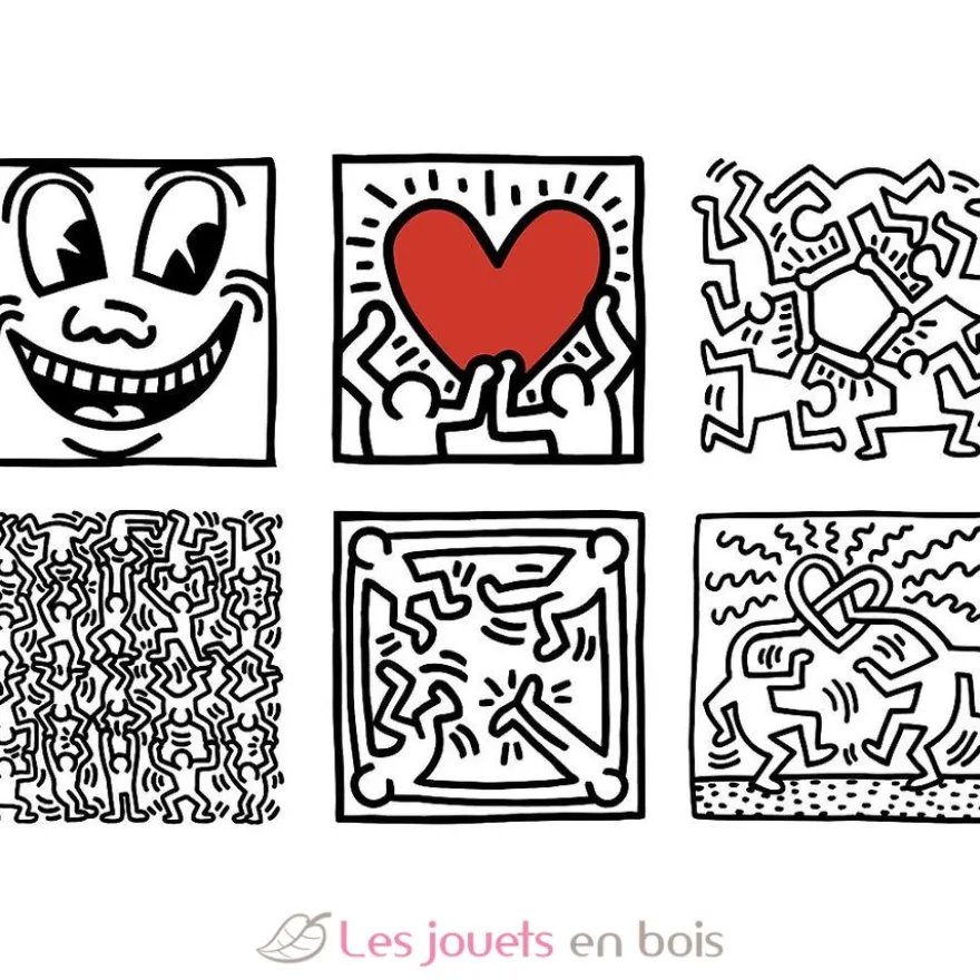 Coffret de 9 cubes Keith Haring - Vilac
