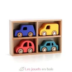 Coffret de 4 voitures en bois City - Vilac