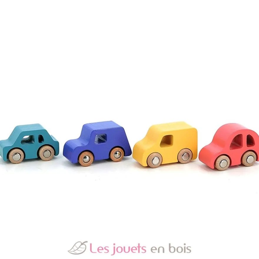 Coffret de 4 voitures en bois City - Vilac