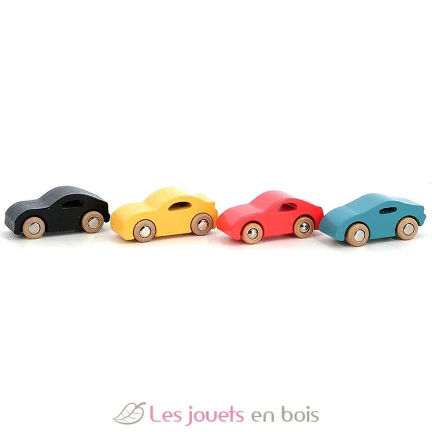 Coffret de 4 voitures en bois Super cars - Vilac