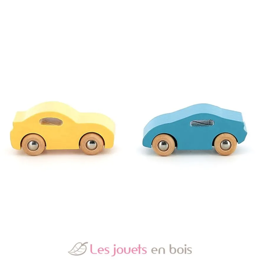 Coffret de 4 voitures en bois Super cars - Vilac