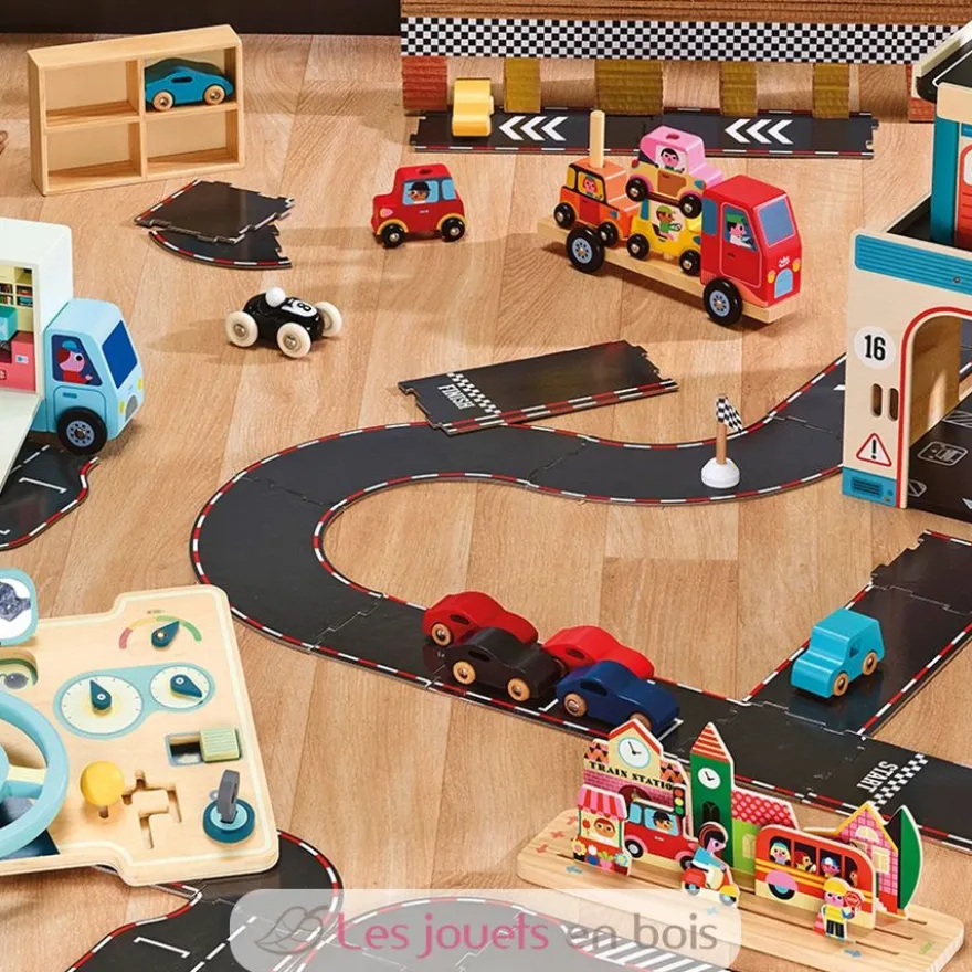 Coffret de 4 voitures en bois Super cars - Vilac