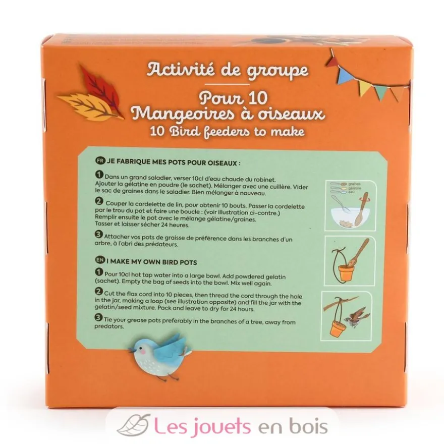 Coffret DIY - 10 mangeoires à oiseaux - Radis et Capucine