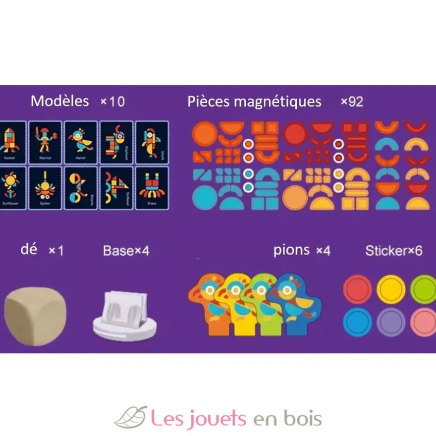 Coffret 92 formes magnétiques - Mideer