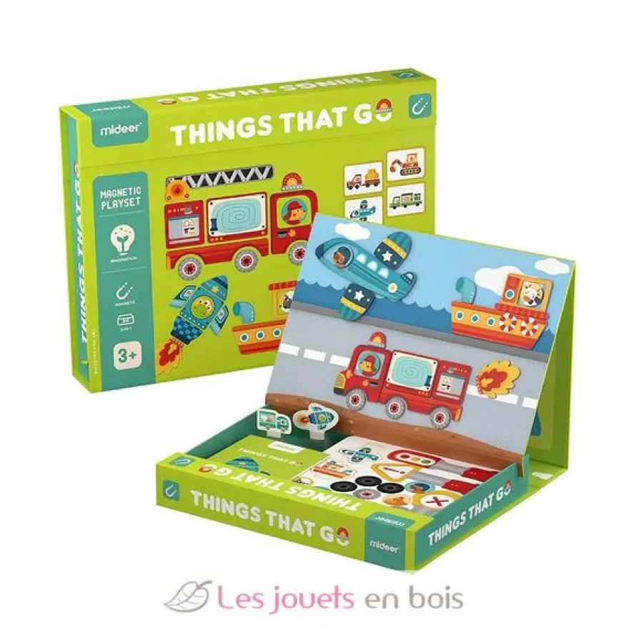 Coffret magnétique Transports 58 pcs - Mideer