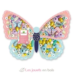 Coffret papillon perles en bois - Dès 4 ans - Sycomore