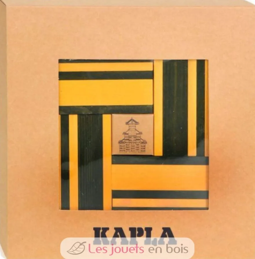 Coffret 40 planchettes vert et jaune avec livre - Kapla