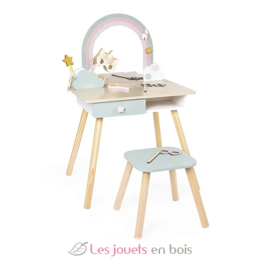 Coiffeuse en bois et accessoires Licorne - Janod