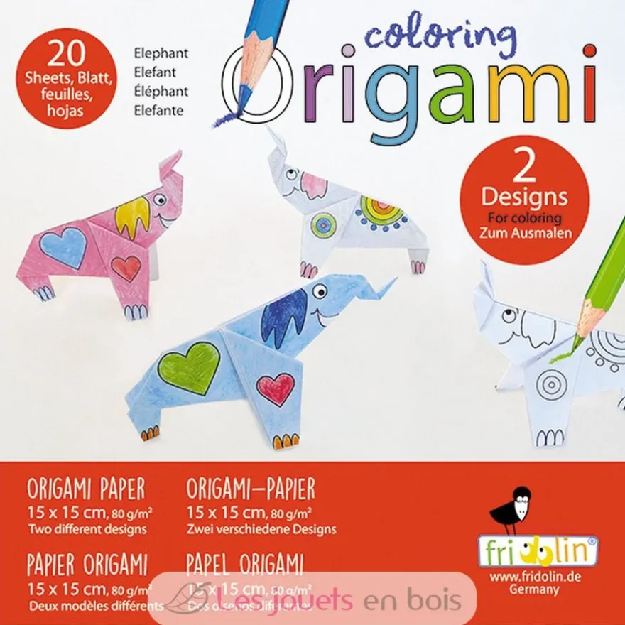 Coloring Origami - Eléphant - Fridolin