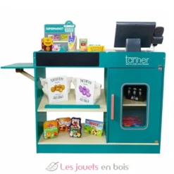 Comptoir de supermarché en bois avec système de caisse - Tanner