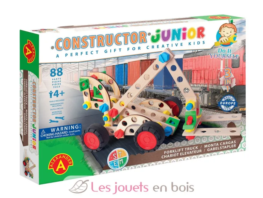 Constructor Junior 3x1 - Chariot élévateur - Alexander Toys