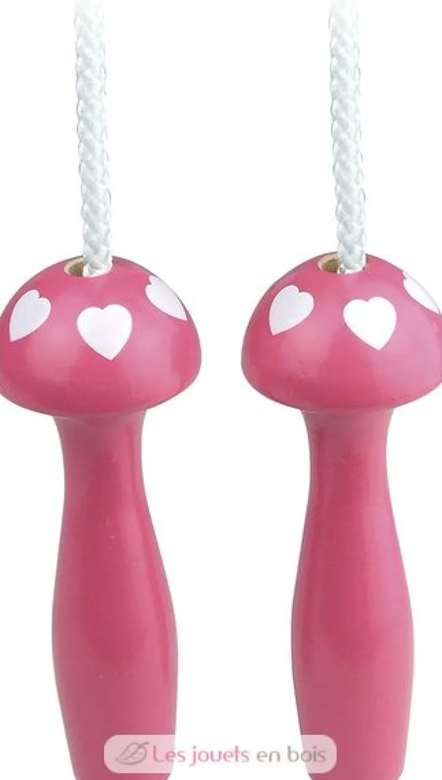 Corde à sauter rose coeur blanc - Vilac