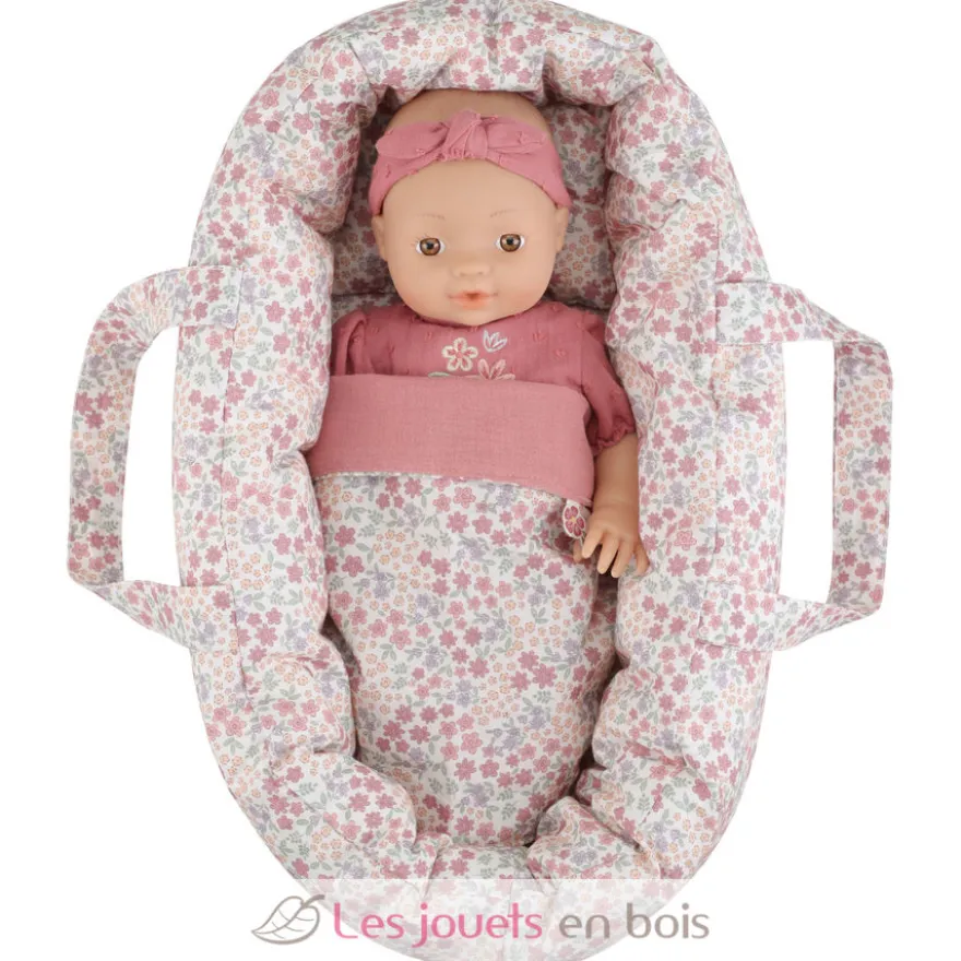 Couffin en tissu pour poupée rose - Little Dutch