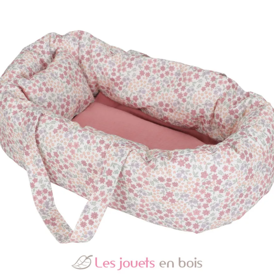 Couffin en tissu pour poupée rose - Little Dutch