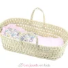Couffin poupée 50 cm Liberty Rose - Petitcollin