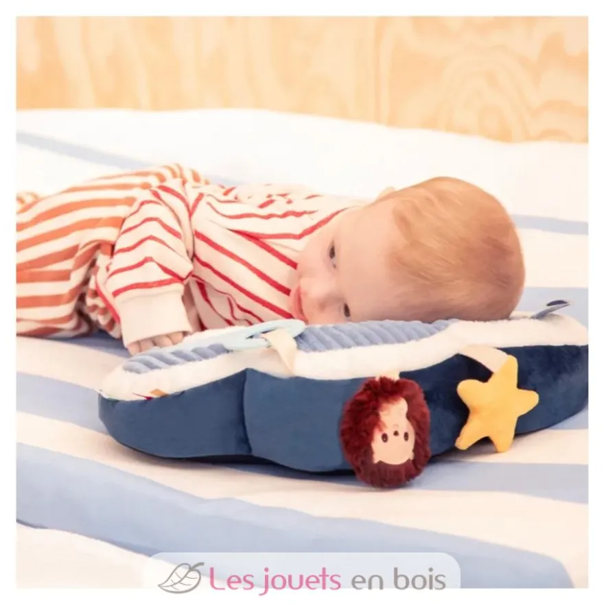 Coussin d'activités Jules le chien bleu - Jouet en tissu - Lilliputiens