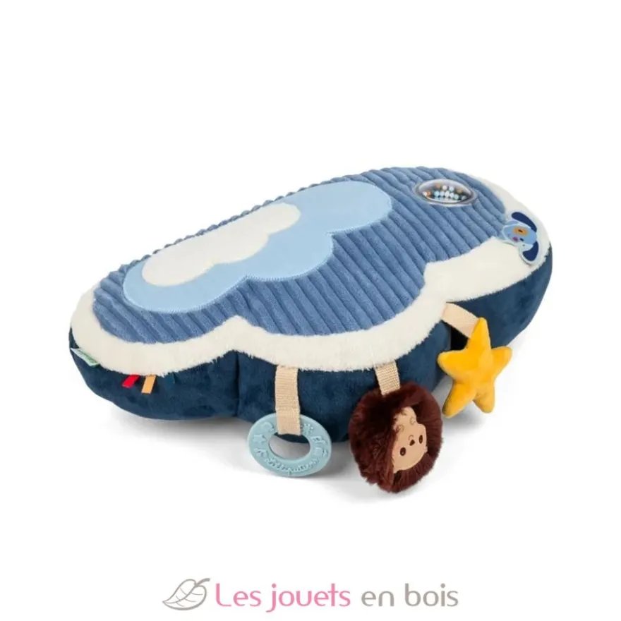 Coussin d'activités Jules le chien bleu - Jouet en tissu - Lilliputiens