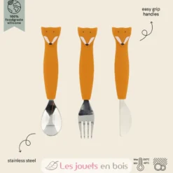 Couverts 3 pièces en silicone Mr Fox - Trixie