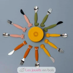 Couverts 3 pièces en silicone Mr Fox - Trixie