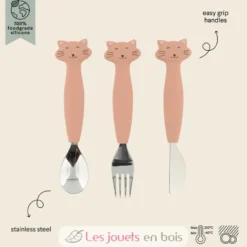 Couverts 3 pièces en silicone Mrs Cat - Trixie