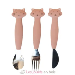 Couverts 3 pièces en silicone Mrs Cat - Trixie
