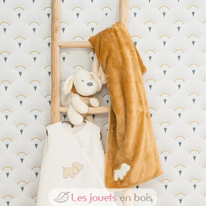 Couverture bébé Charlie caramel et vanille - Nattou