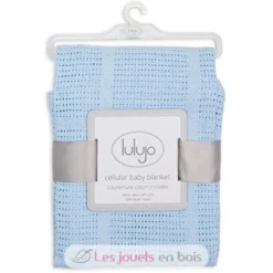 Couverture tricot de coton - Bleu - Lulujo