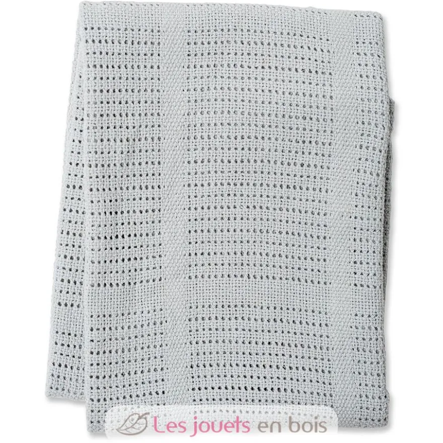 Couverture tricot de coton - Gris - Lulujo