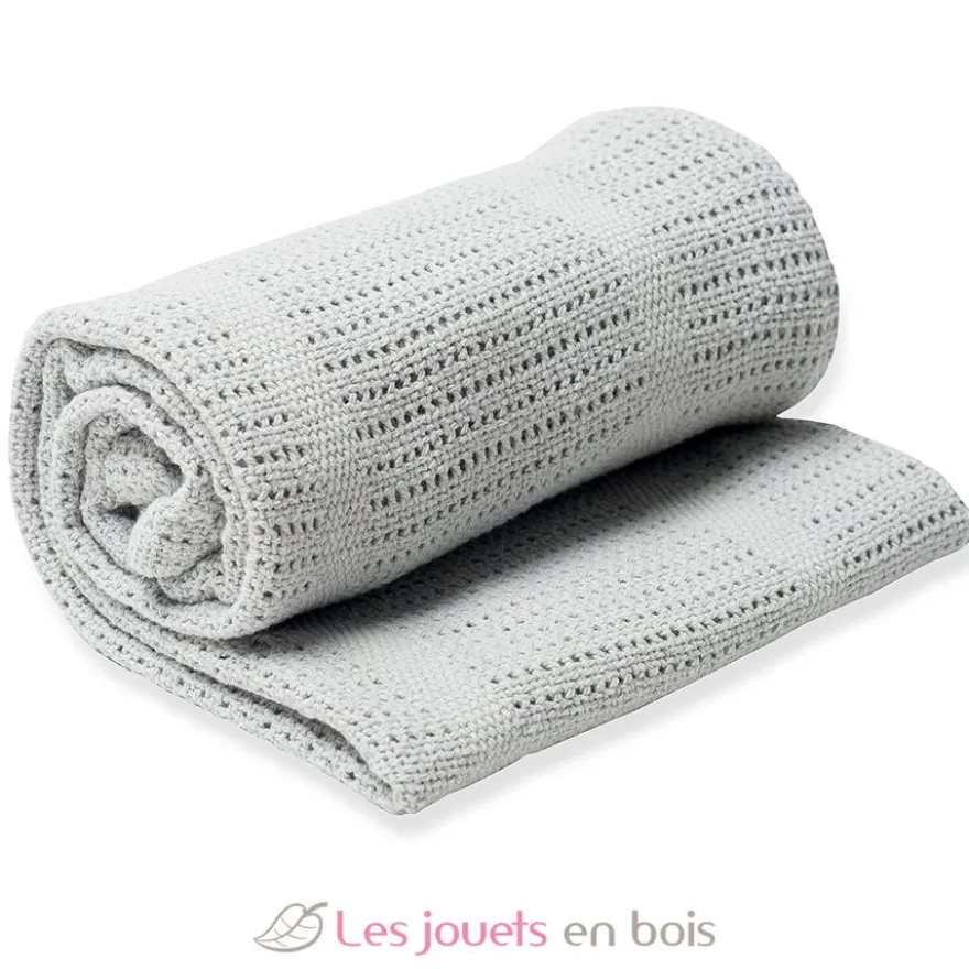 Couverture tricot de coton - Gris - Lulujo