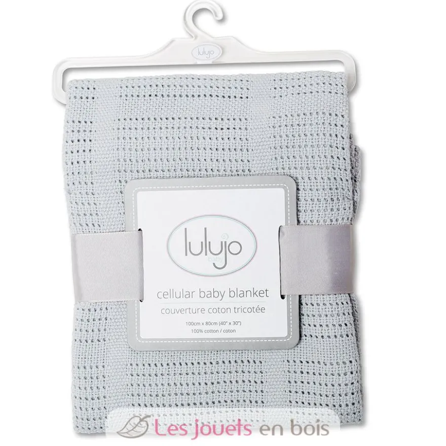 Couverture tricot de coton - Gris - Lulujo