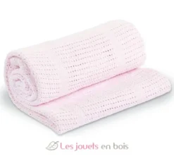 Couverture tricot de coton - Rose - Lulujo