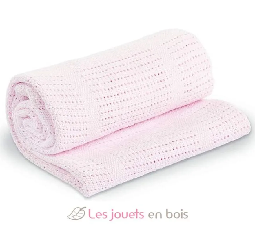 Couverture tricot de coton - Rose - Lulujo