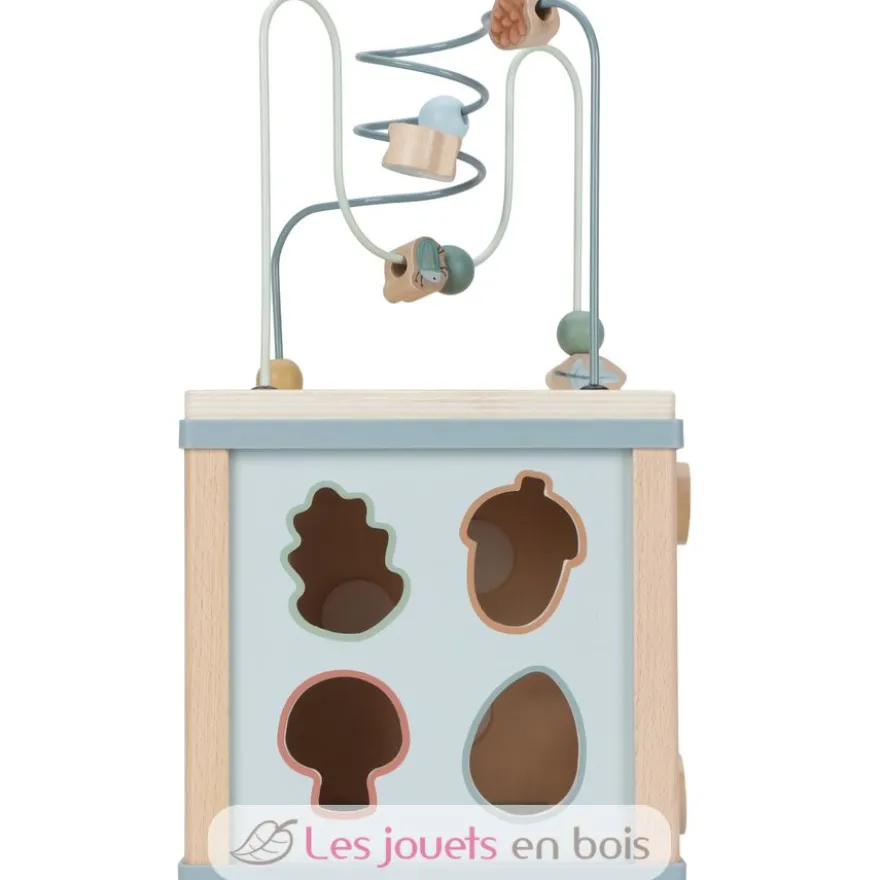 Cube d'activités en bois bleu Forest Friends - Little Dutch