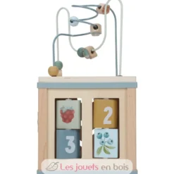 Cube d'activités en bois bleu Forest Friends - Little Dutch