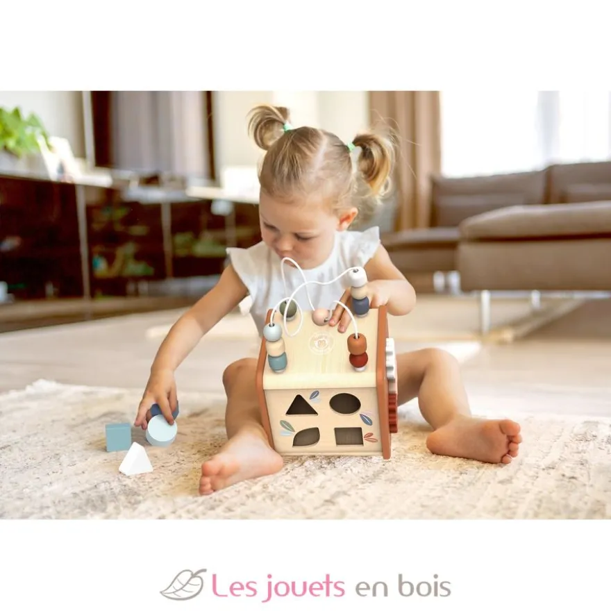 Cube d'activités en bois 5 en 1 - Speedy Monkey