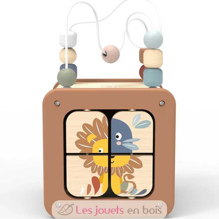 Cube d'activités en bois 5 en 1 - Speedy Monkey