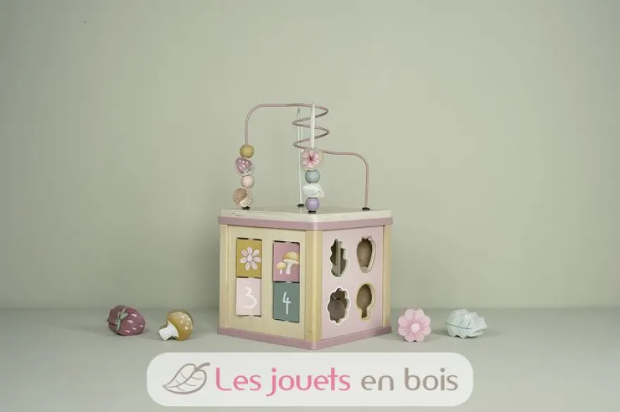 Cube d'activités en bois rose Fairy Garden - Little Dutch