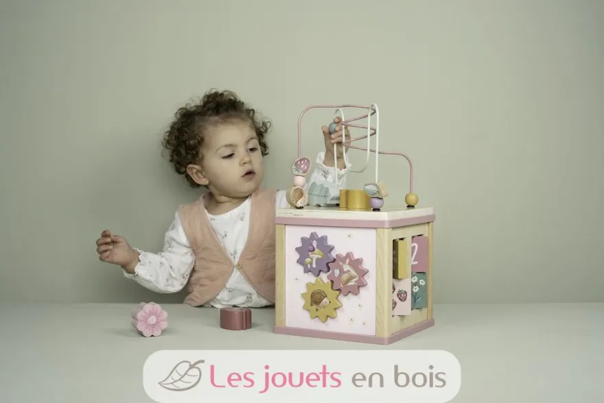 Cube d'activités en bois rose Fairy Garden - Little Dutch