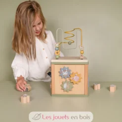 Cube d'activités en bois vert Little Farm - Little Dutch