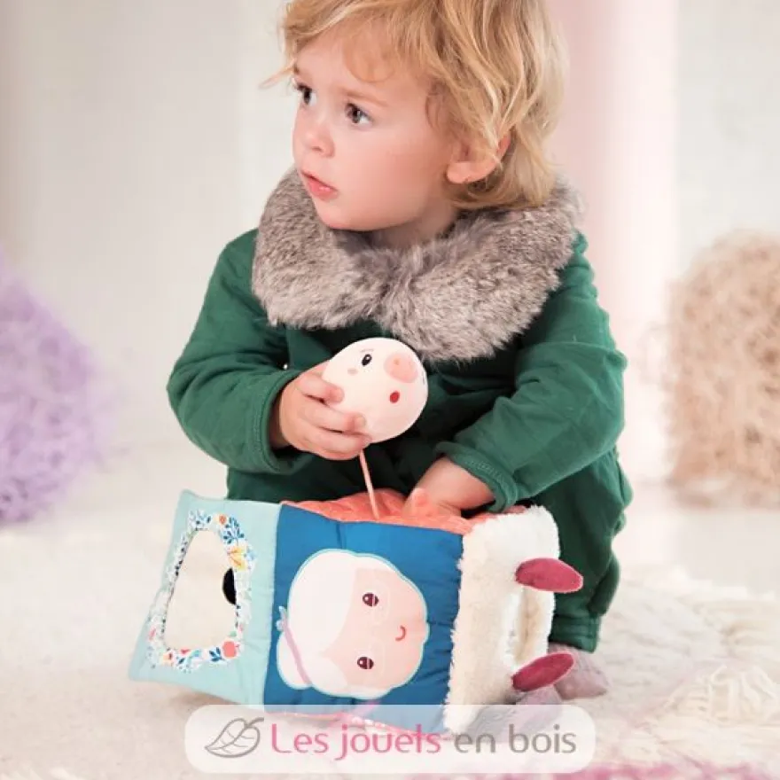 Cube d'activités Louis le loup en tissu - Lilliputiens