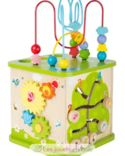 Cube de motricité avec circuit à boules multicolore - Small Foot Compagny