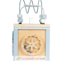 Cube de motricité en bois bleu - Small Foot
