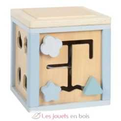 Cube de motricité en bois bleu - Small Foot