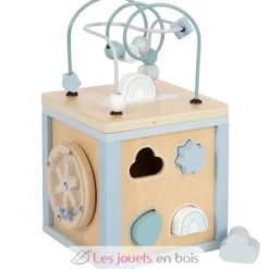 Cube de motricité en bois bleu - Small Foot