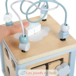Cube de motricité en bois bleu - Small Foot