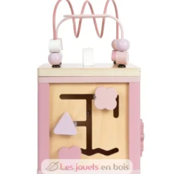 Cube de motricité en bois rose - Small Foot